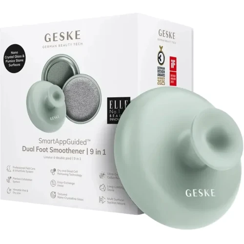 Набор для ухода за стопами с ручкой GESKE Dual Foot Smoothener 9в1 green (HB0259)