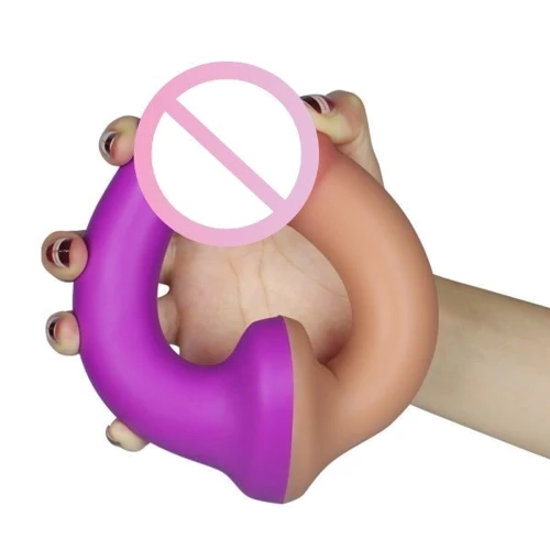 Двухконечный фаллоимитатор LOVETOY Holy Dong 12.5", Flesh+Purple