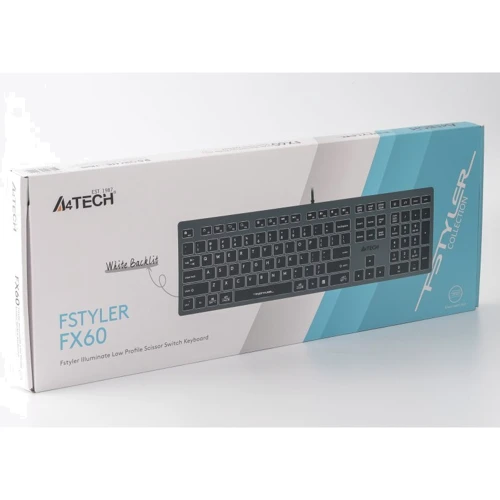 Клавіатура A4Tech FX60 Grey White Backlit: інтерфейс підключення USB