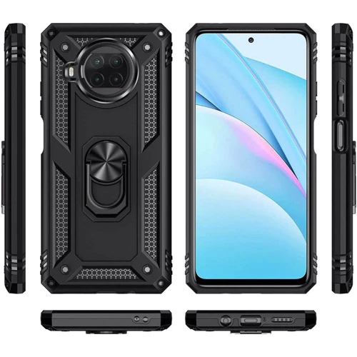 Чехол для телефонов Mobile Case Shockproof Serge Magnetic Ring Black for Xiaomi Mi 10T Lite: Материал TPU (термополиуретан) и поликарбонат