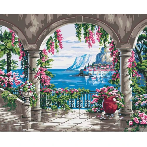 Картина по номерам Идейка Сельский пейзаж "Райское место 2" 40x50см (KHO2235)