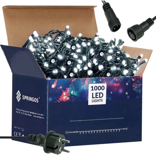 Гирлянда уличная (наружная) Springos 60 м 1000 LED CL1004 Cold White фото 15