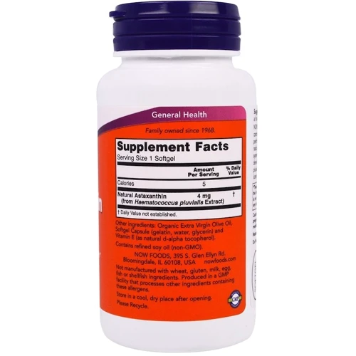 Now Foods Astaxanthin 4 mg, 90 Softgels (NF2305): Форма выпуска Капсулы
