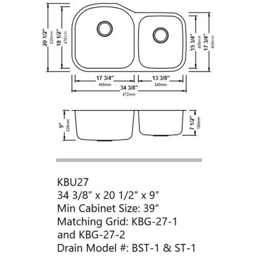 Кухонна мийка Kraus KBU-27