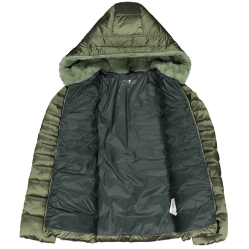 Куртка CMP Woman Jacket Fix Hood 31K3006F-F739 42 (34) оливковая зимняя с капюшоном и мехом: Длина рукава Длинный