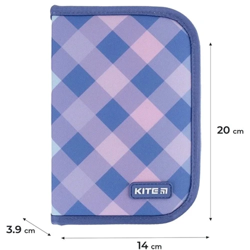 Пенал Kite без наповнення 1 відділення 2 відвороти 622 Purple Chequer (K24-622-3): Рік випуску колекції 2024
