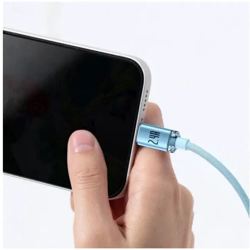 Кабель Baseus USB Cable to Lightning Crystal Shine Series 2.4A 1.2m Sky Blue (CAJY001103): Длина 1.2 м