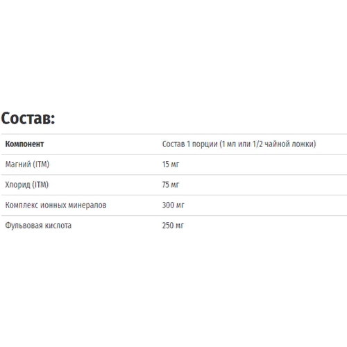 Trace Minerals Research Ionic Fulvic Acid - 250 mg 2 oz. (59 ml) (TMR-00311): Тип Мультиминералы