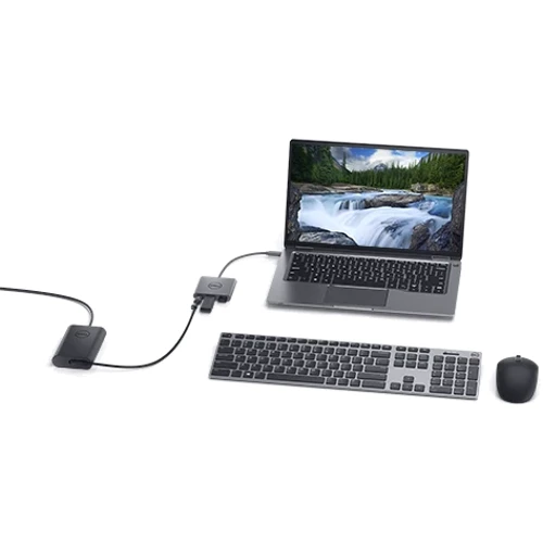 Адаптер Dell Adapter USB-C to 2хUSB+USB-C with Power Deliver Black (470-AEGX) фото 5