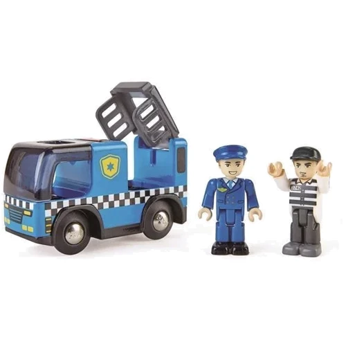 Іграшковий поліцейський автомобіль Hape з фігурками (E3738)