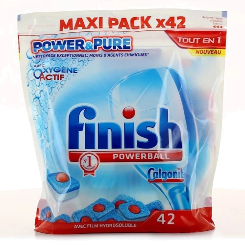 Побутова хімія Таблетки для посудомийних машин Finish Powerball All in One MAX Pure, 42шт (WT3499)