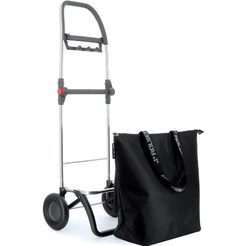 Хозяйственная сумка-тележка Rolser Mini Bag Plus MF 2L Negro черная (MNB042-1023): Фактура Тканая, Гладкая