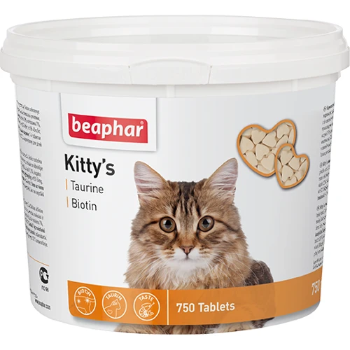 Витамины для котов Beaphar Kitty's+ с биотином и таурином 750 табл. (12597)