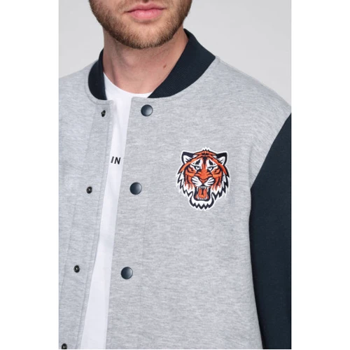 Бомбер 47 Brand MLB Detroit Tigers Track Jacket 546595SE-FS 48 сірий демісезон: Тип застібки На кнопках