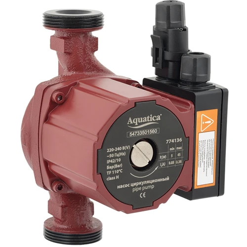 Насос циркуляционный Aquatica 5-45Вт Hmax 6м Qmax 50л/мин (774136)