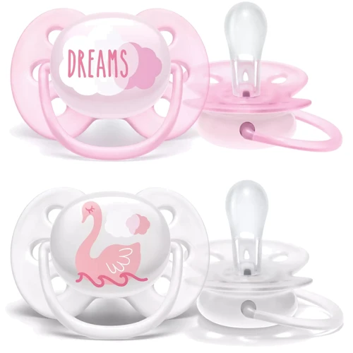 Пустышка Philips AVENT Ultra Soft для девочек 0-6 мес 2 шт (SCF222/02)