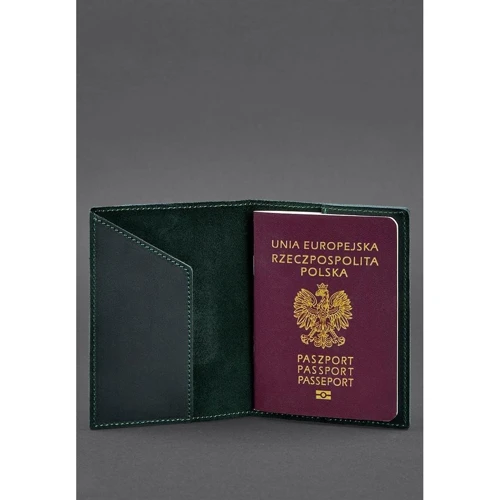 Обложка для паспорта с польским гербом BlankNote зеленая (BN-OP-PL-iz): Страна производитель Украина