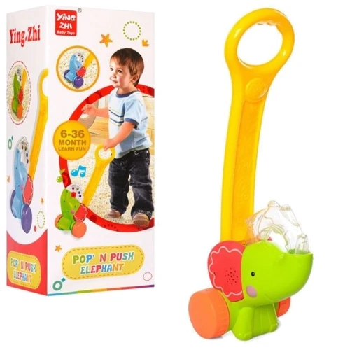 Дитяча каталка YING ZHI Слоник на палиці з кульками (616): Виробник YING ZHI