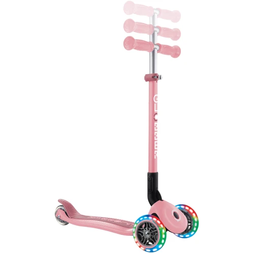 Самокат Globber серии PRIMO FOLDABLE LIGHTS, пастельно-розовый, 3 колеса с подсветкой 50 кг 3+ (432-211-3): Тип колес литые