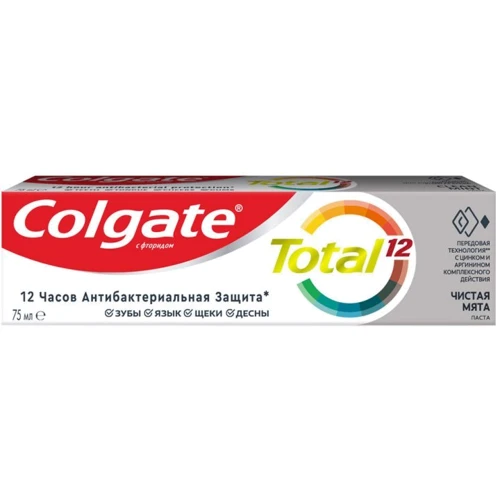Colgate Зубная паста Total 12 Антибактериальная Чистая Мята 75 мл
