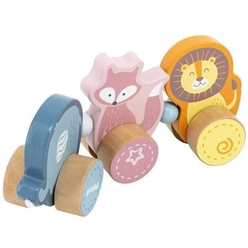 Деревянная каталка Viga Toys PolarB Зверята (44023)