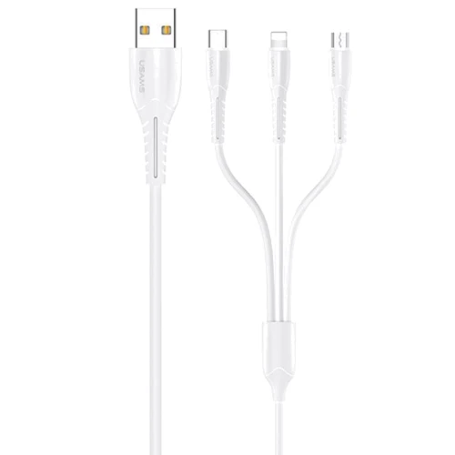 Кабель Usams USB Cable to Lightning/microUSB/USB-C 3in1 Combo 1m White (US-SJ367)