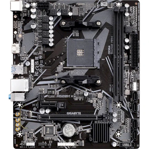 GIGABYTE A520M K: Оперативна пам'ять 2xDDR4 5100 МГц, до 64 ГБ
