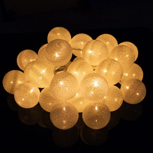 Гирлянда на батарейках Springos Cotton Balls 6 м 30 LED CL0049 Warm White: Тип Хлопковые шарики