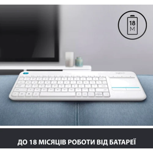 Клавіатура Logitech K400 Plus White UA (920-007146) фото 6