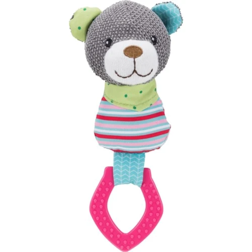 Іграшка для цуценят Trixie Junior Ведмедик з кільцем 23 см сірий (4011905361772)