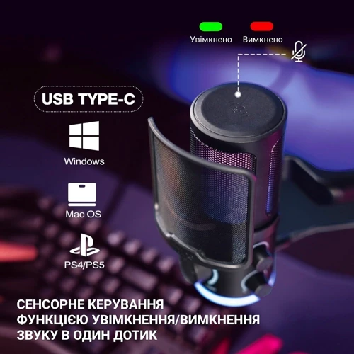 Конденсаторный USB микрофон Fifine TAM6 Black фото 8
