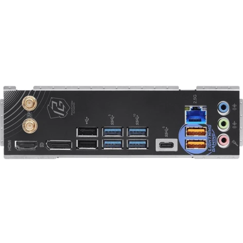 ASRock Z790 Riptide WiFi: Роз'єми на задній панелі USB Type-C, USB 3.2 Gen 2, USB 3.2 Gen 1, USB 2.0, Ethernet RJ-45, DisplayPort, HDMI