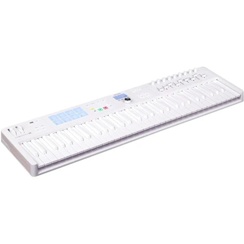 MIDI-клавіатура Arturia KeyLab Essential 61 mk3 Alpine White Special Edition + Arturia Pigments: Разъёмы и интерфейсы Педаль сустейна, Ножной переключатель (footswitch), USB, MIDI in/out, 3.5 мм