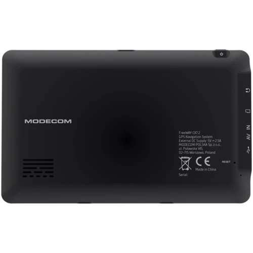 GPS-навигатор автомобильный Modecom Device FreeWAY CX 7.2 8GB 7" IPS MapFactor EU (NAV-FREEWAYCX72-IPS-MF-EU): Разъемы для подключения USB, mini-jack (разъем 3.5 мм), AV