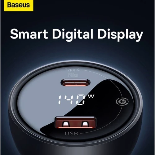 Зарядное устройство Baseus Car Charger USB+USB-C 140W with USB-C Cable Black (CGZX070001) фото 11