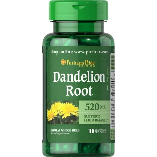 Puritan's Pride Dandelion Root 520 mg Кульбаба корінь 100 капсул