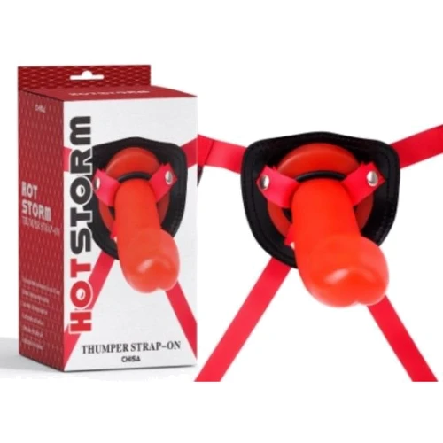 Страпон CHISA Hot Storm Thumper Strap-on, красный