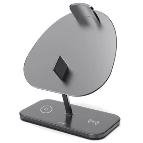Зарядное устройство WIWU Wireless Charger Hubble Stand M15 15W Gray for Apple iPhone, Apple AirPods and Apple AirPods Max: Особенности Быстрая зарядка, MagSafe