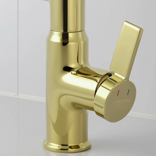 Смеситель для раковины Lefton Single-Hole Rotatable Faucet with Temperature Display-BF2204 Polished Gold фото 11