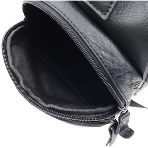 Чоловіча сумка-слінг Borsa Leather чорна (1ta1003m-black): Тип ручки Без ручки, Плечовий ремінь