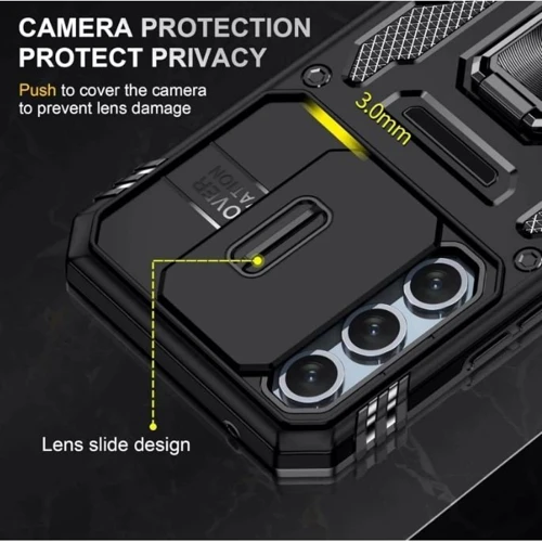 Чехол для телефонов Mobile Case Camshield Army Ring Black for Samsung S926 Galaxy S24 Plus / S936 Galaxy S25 Plus: Материал TPU (термополиуретан) и поликарбонат