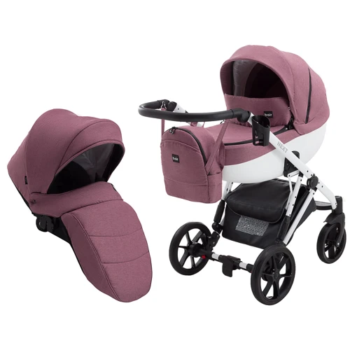 Коляска 2 в 1 Bair Next White Soft 70 темно-бузковий