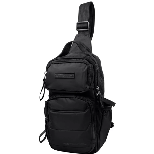 Мужская сумка-слинг Volunteer черная (VT-1713-21-black)