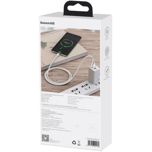 Кабель Baseus USB Cable to USB-C Cafule Metal Data 66W 1m White (CAKF000102) фото 10
