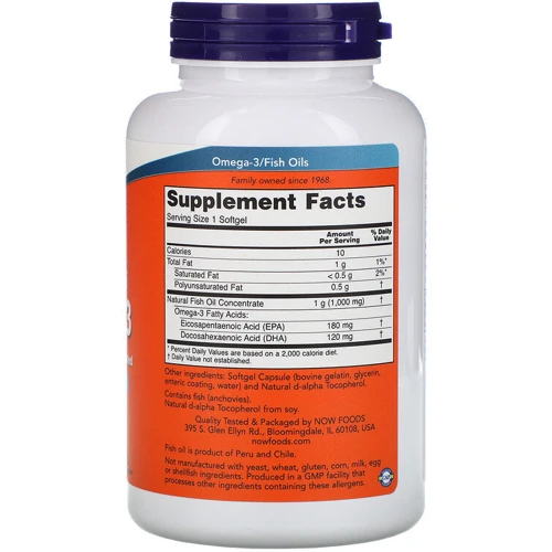 Now Foods Omega-3, Molecularly Distilled, 180 Softgels (NOW-01657): Тип Омега 3