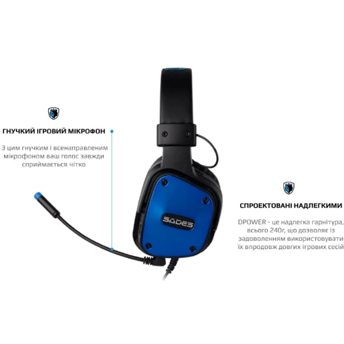 Наушники Sades SA-722 Dpower Black/Blue (sa722blj) фото 6