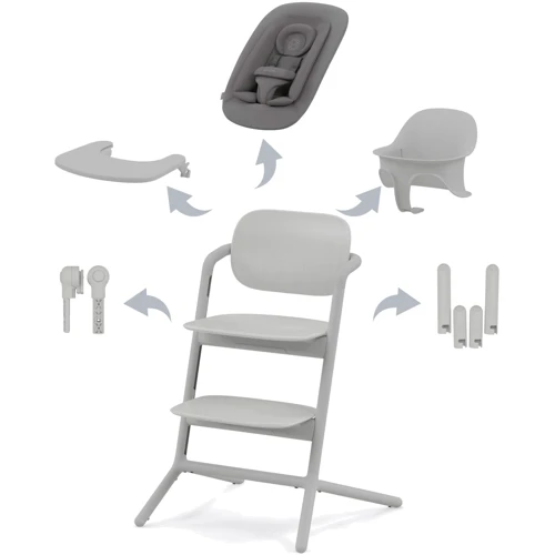 Стульчик для кормления 4 в 1 Cybex Lemо Suede Grey (521003215): Материал металл