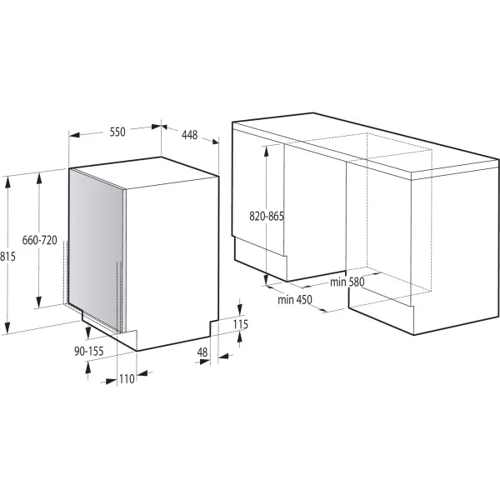 Встраиваемая посудомоечная машина Gorenje GV52011: Вместимость (комплектов) 9