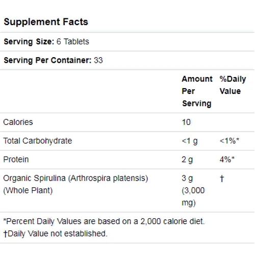 Now Foods Certified Organic Spirulina, 500 mg, 200 Tablets (NF2698): Пол Унисекс