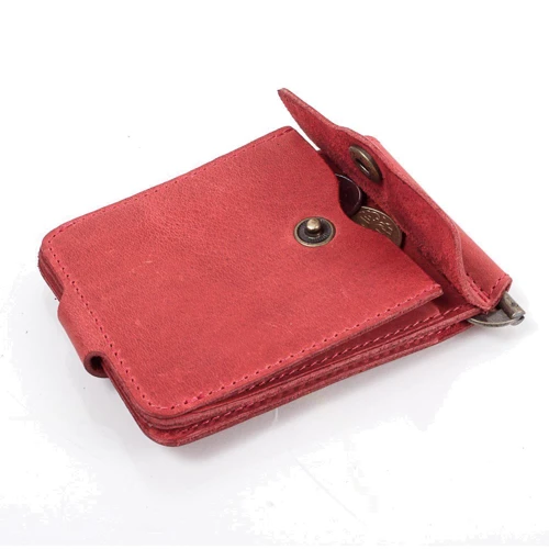 Женский зажим для денег DNK Leather красный (DNK-Clamp-trifle-Hcol-H) фото 8